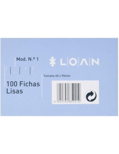 PAQ 100 FICHAS LISAS Nº1 65X95CM LOAN